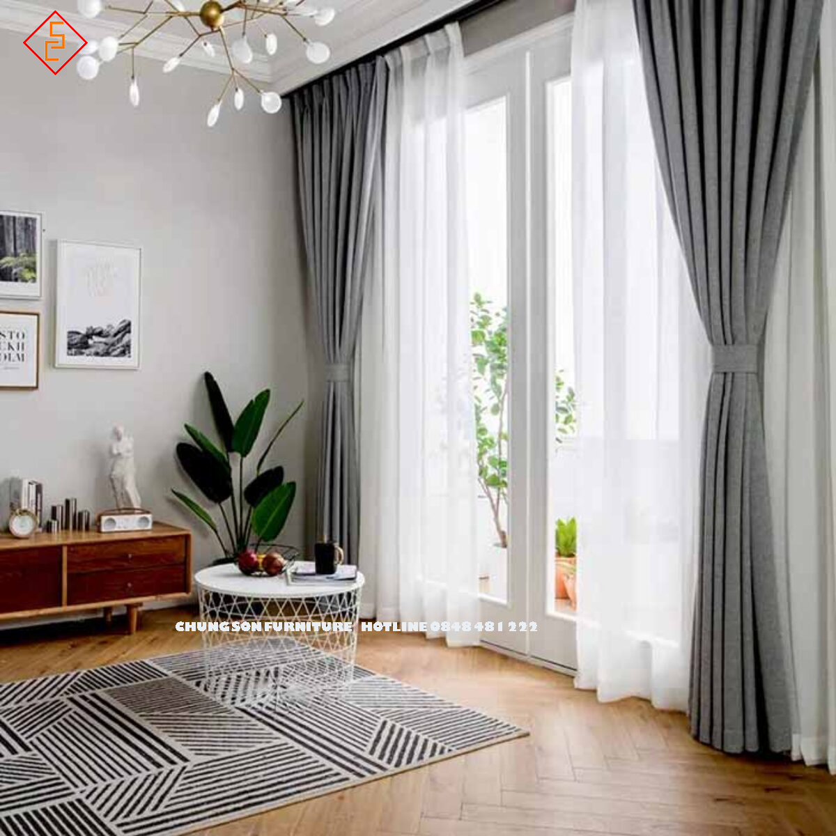 Màu rèm cửa và màu sơn tường cùng tông màu