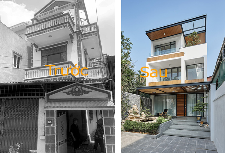  Hình ảnh căn nhà trước và sau khi được cải tạo