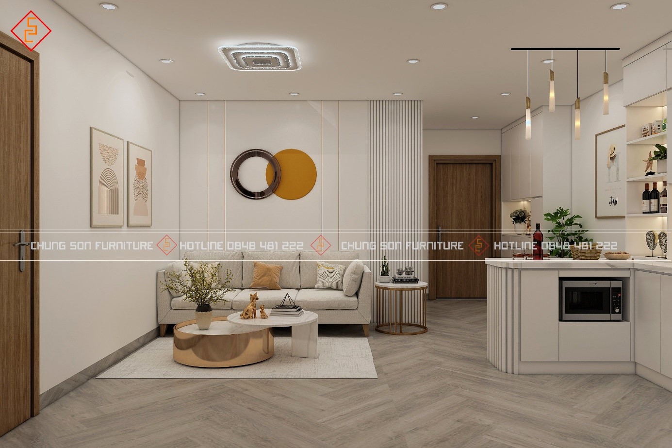 Thiết kế phòng khách Thanh Hóa với phong cách tối giản
